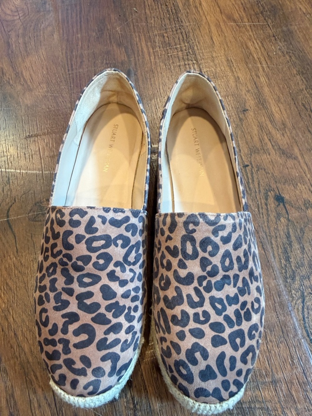 Stuart Weitzman Leopard-Print Espadrilles in Brown and Black